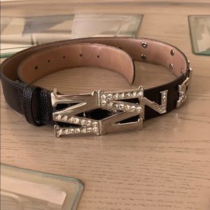 Moschino black snake skin belt